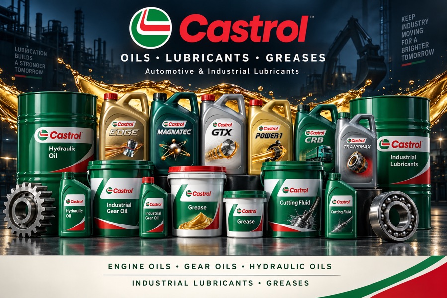 Castrol engine oils, gear oils, hydraulic oils and greases for automotive and industrial use